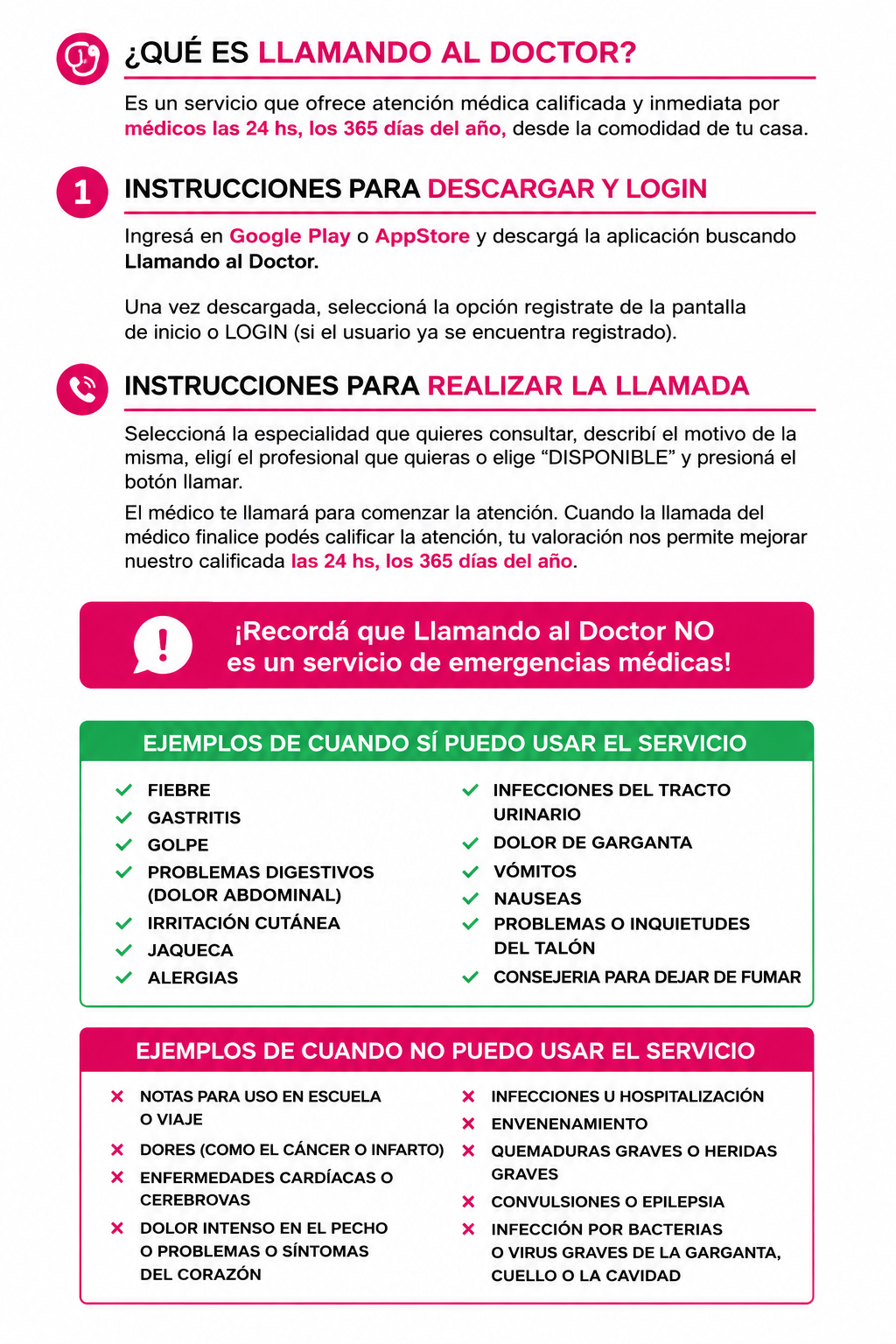 Instructivo Llamando al Doctor